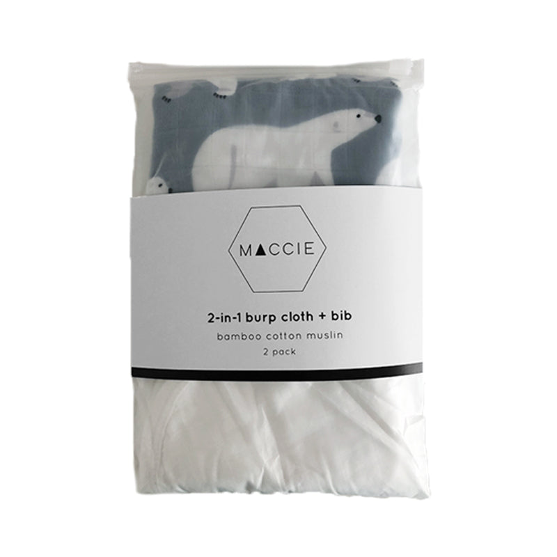 MACCIE - 2 in 1 Burp Cloth + Bib Set