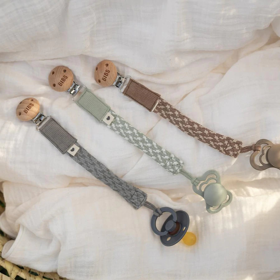 BIBS Pacifier Clip - Cloud & Iron – Babaganush Baby