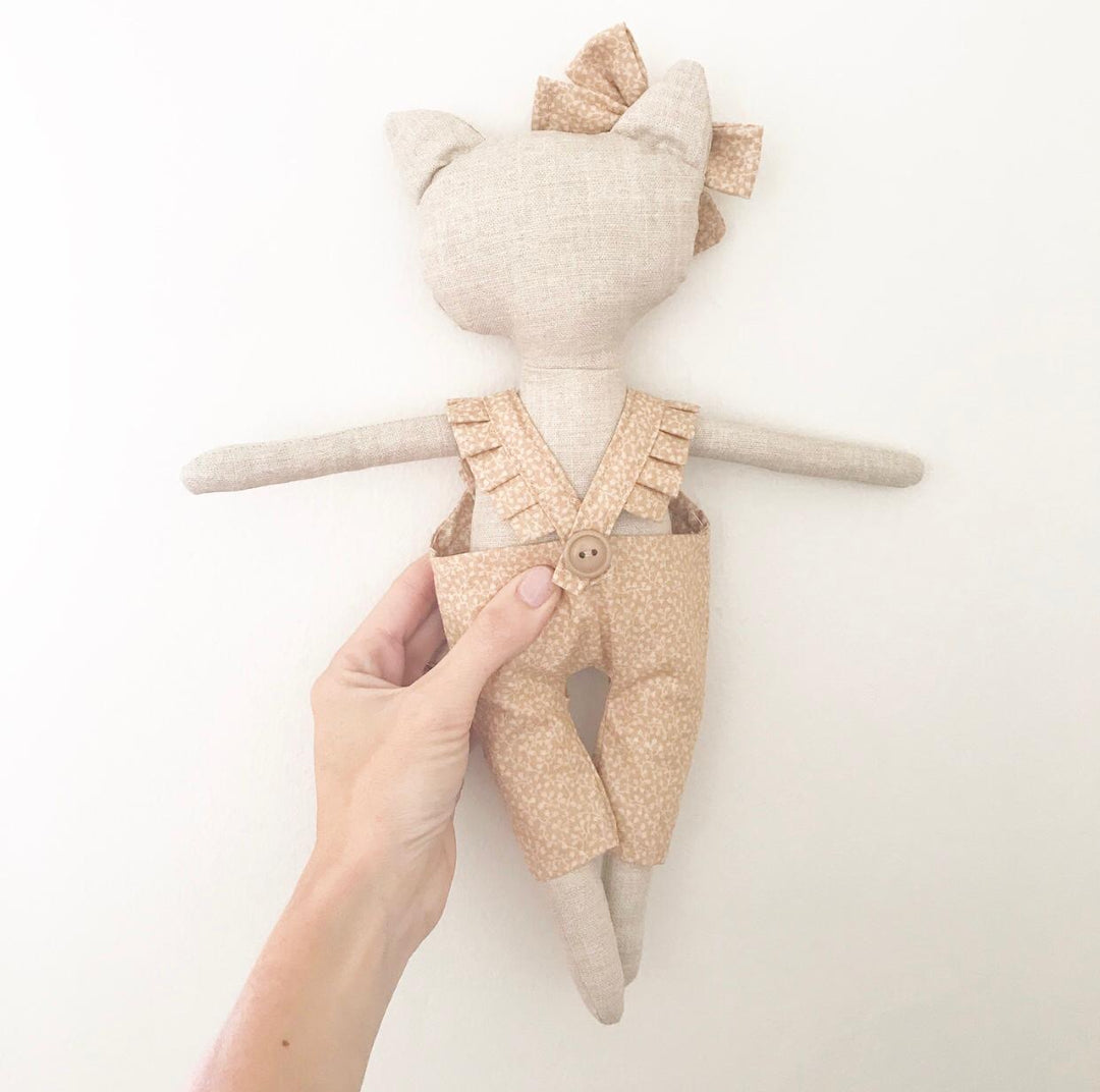Frankie & Friends - Molly Cat Fabric Doll Peach