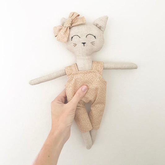 Frankie & Friends - Molly Cat Fabric Doll Peach