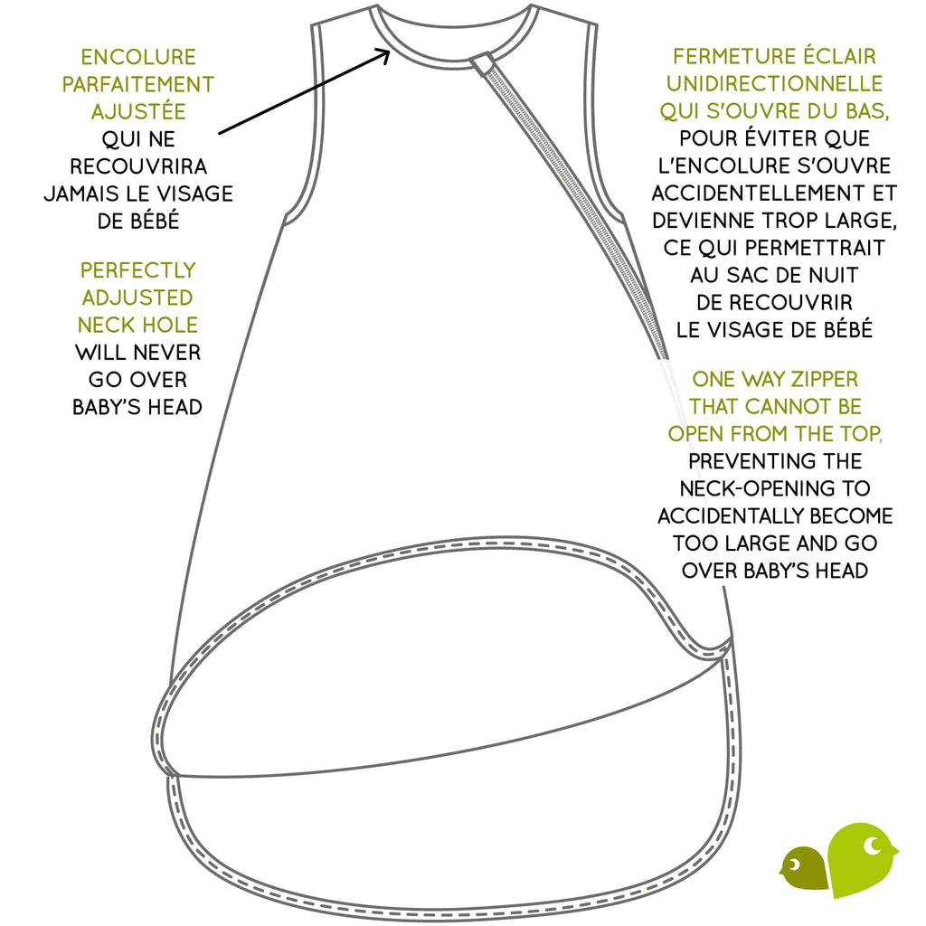 Perliminpin - Quilted bamboo sleep sack (2.5 TOGS)